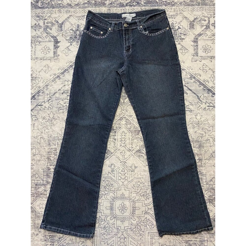 Mattina T. Womens Rhinestone Embellished Bootcut Dark Wash Denim Jeans Size‎ 8